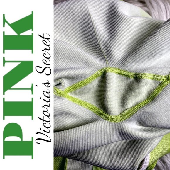 PINK VICTORIA’S SECRET Cool & Comfy Neon Yellow Green Leggings, Size Small - Picture 7 of 9